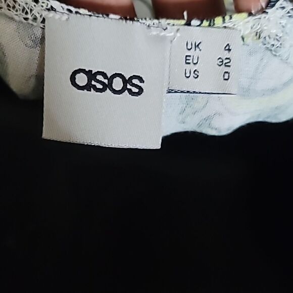 ASOS Black and White Midi Geometric 3/4 Sleeve Dress Sz 0 - Picture 8 of 9